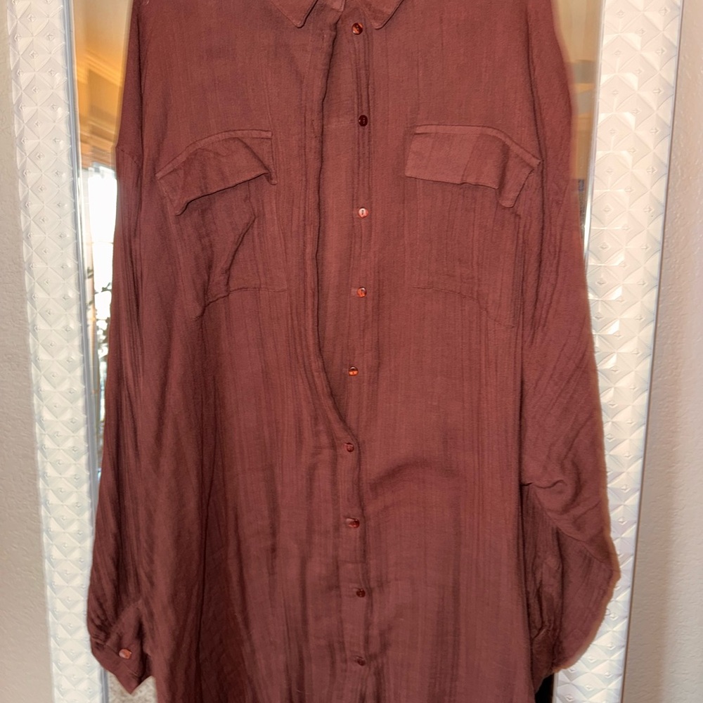 ASOS CURVE - Muslin Button Down Dress/Shirt